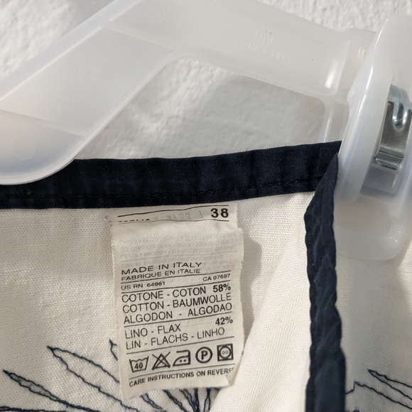 Women's White Benneton Linen A line Midi Skirt - Picture 5 of 5